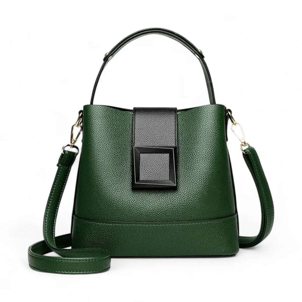 Sac seau similicuir grainé poche