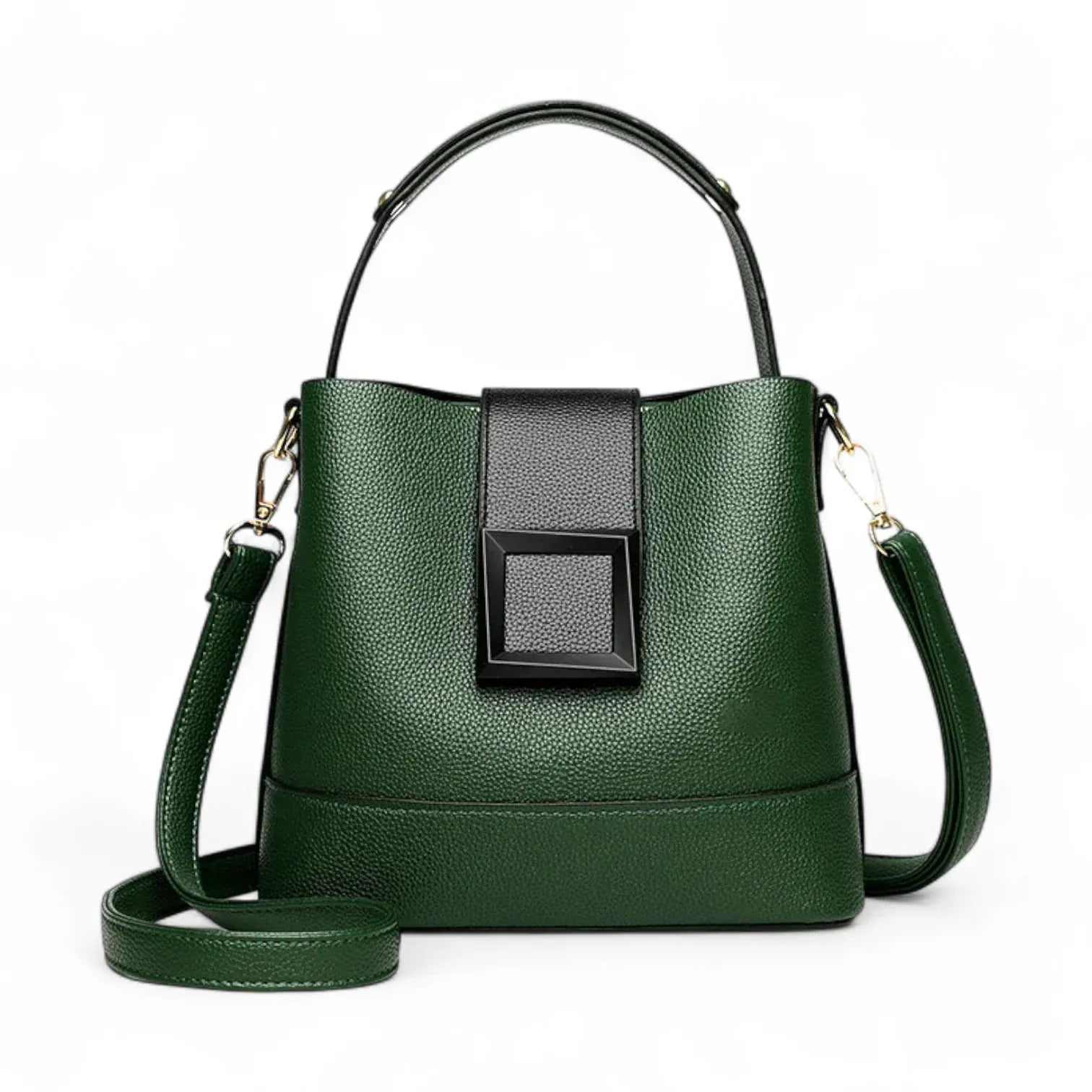 Sac seau similicuir grainé poche