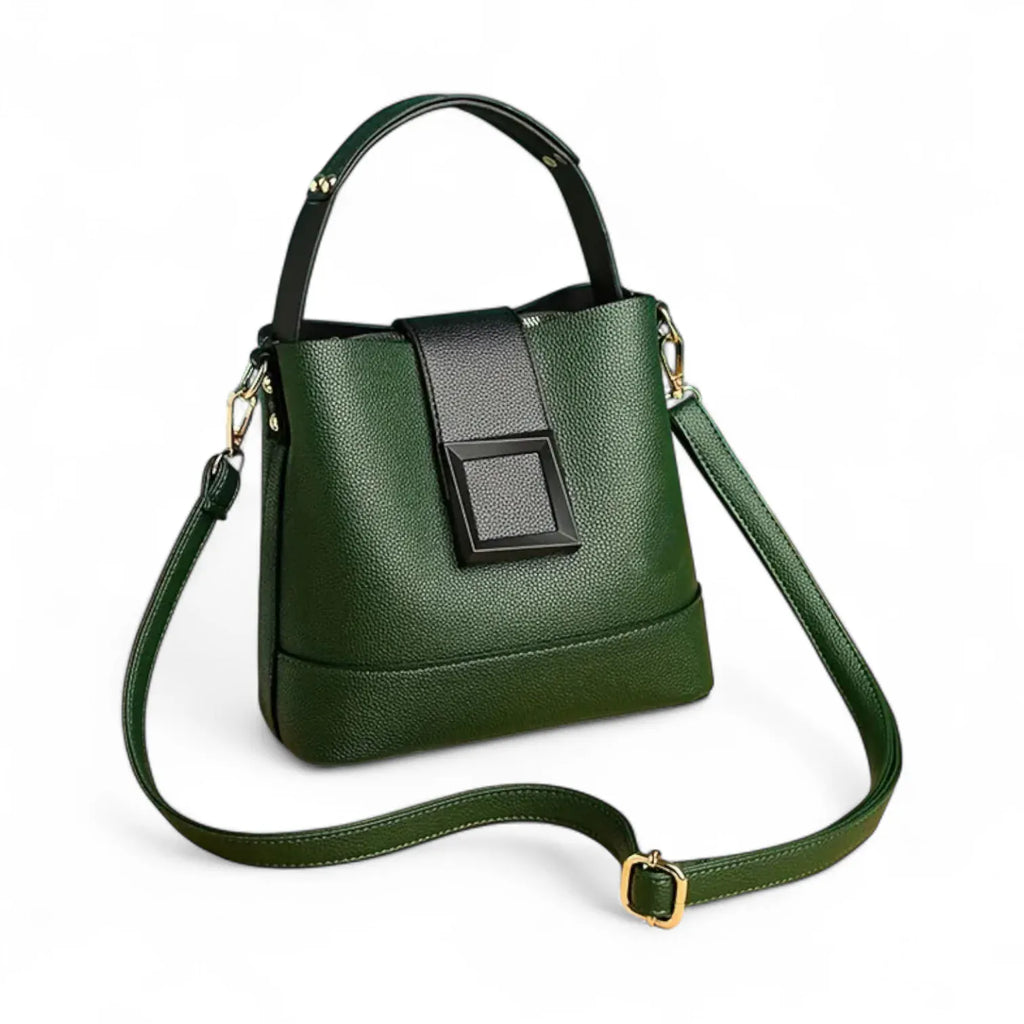 Sac seau similicuir grainé poche