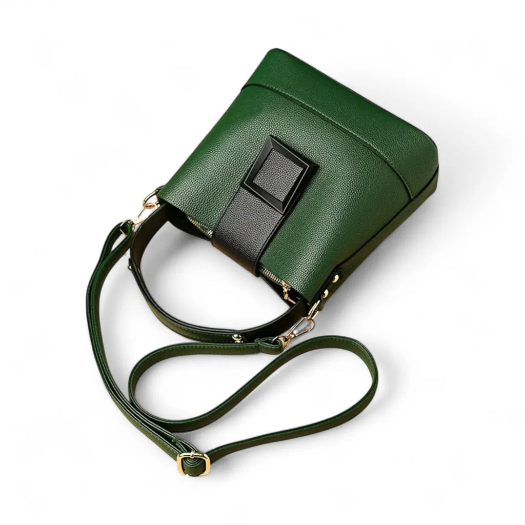 Sac seau similicuir grainé poche