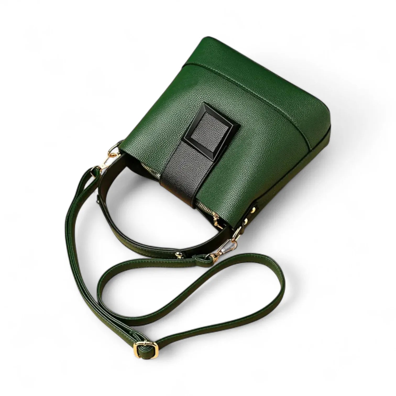 Sac seau similicuir grainé poche