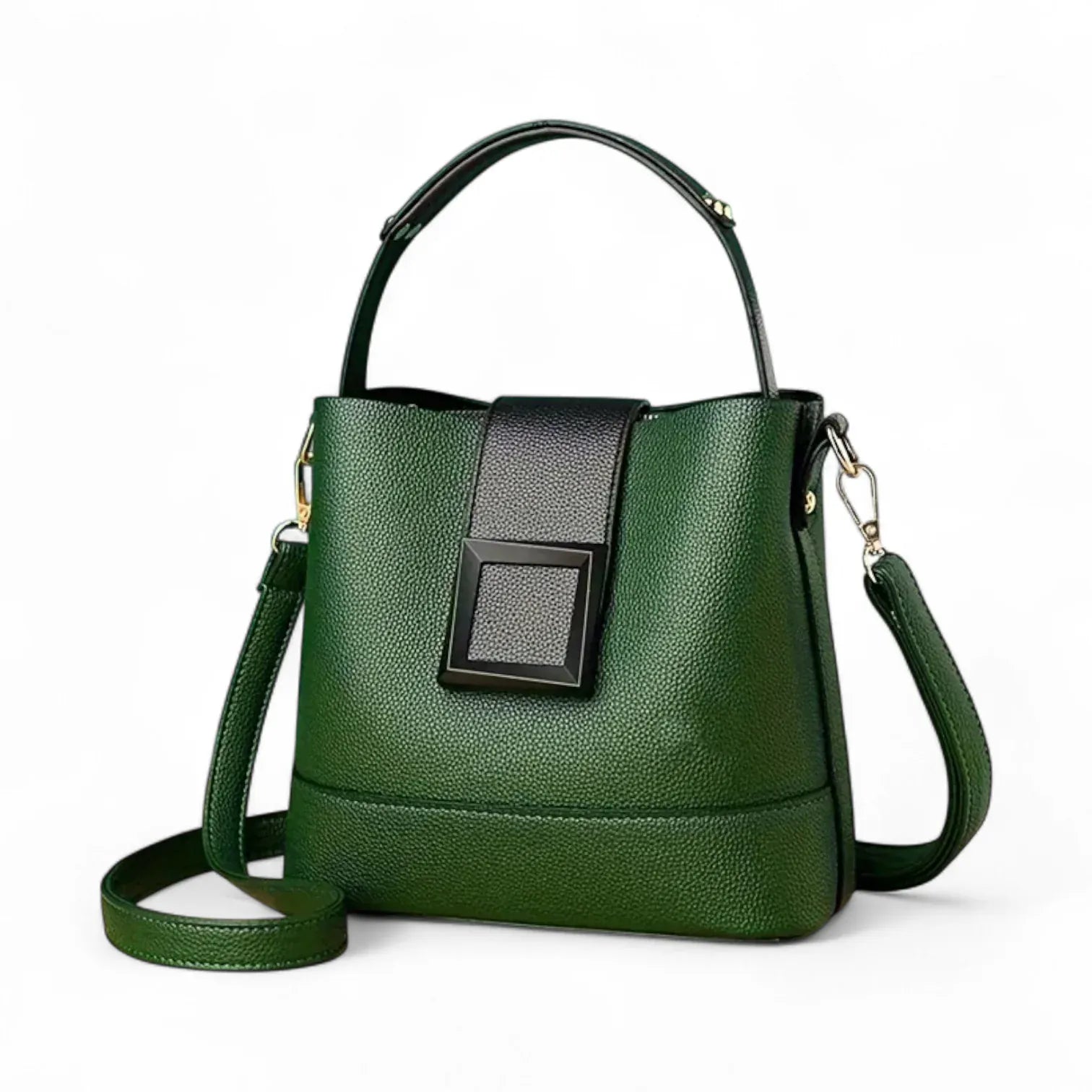 Sac seau similicuir grainé poche