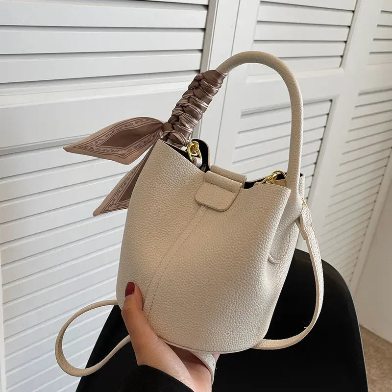 Sac seau similicuir lotus Blanc