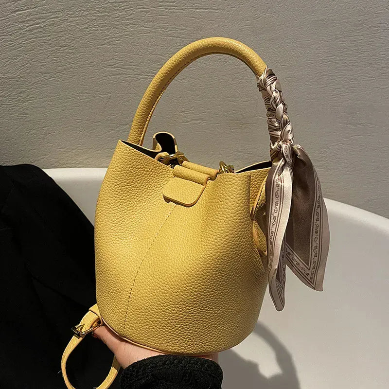 Sac seau similicuir lotus Jaune