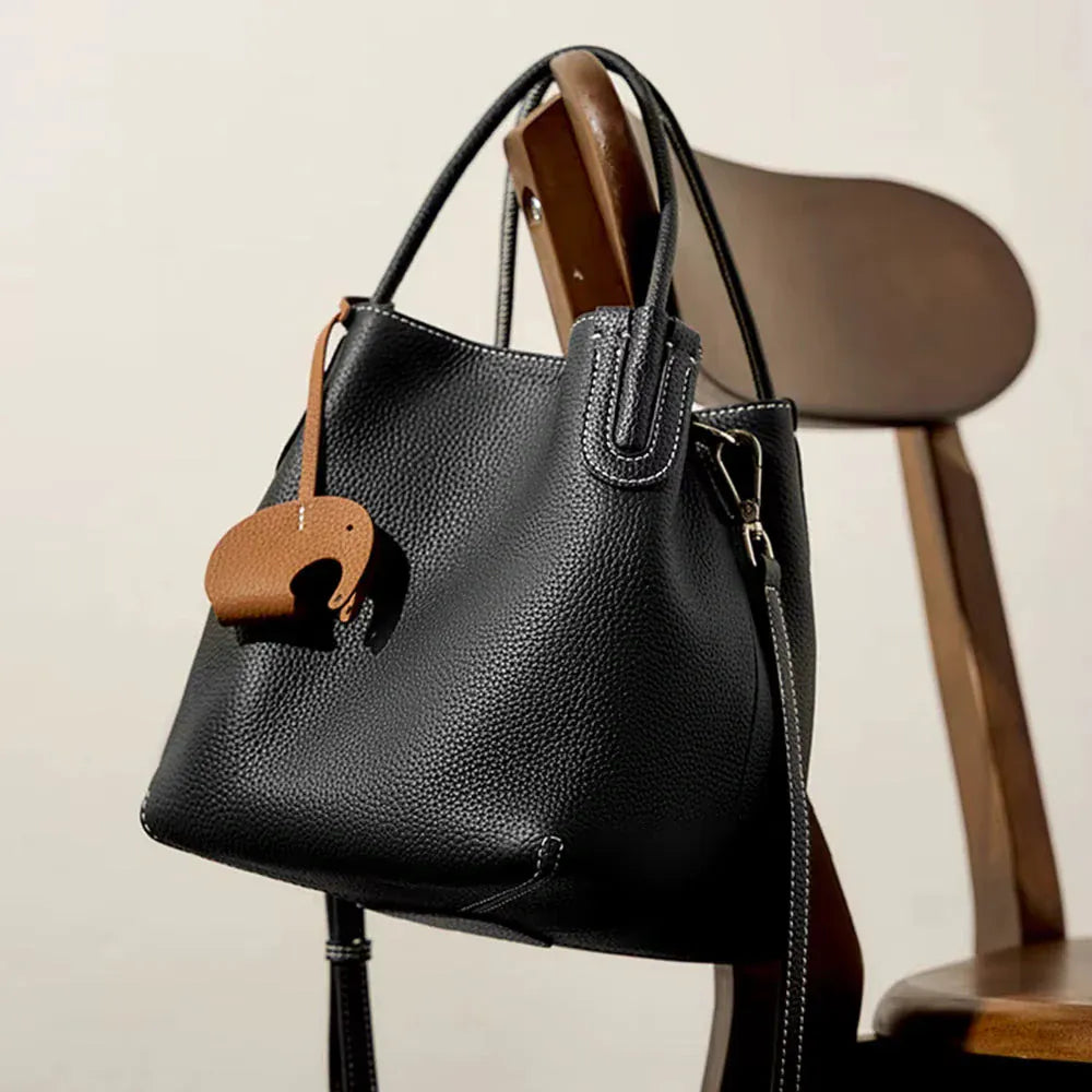 Sac seau souple cuir glands