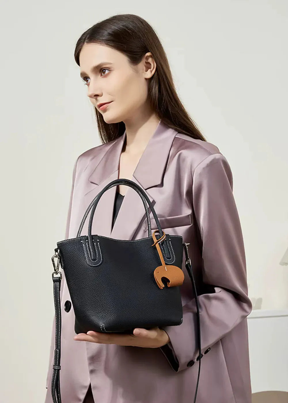 Sac seau souple cuir glands