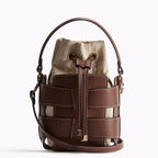 Sac seau squelette similicuir Marron