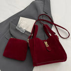 Sac seau suédine fermoir