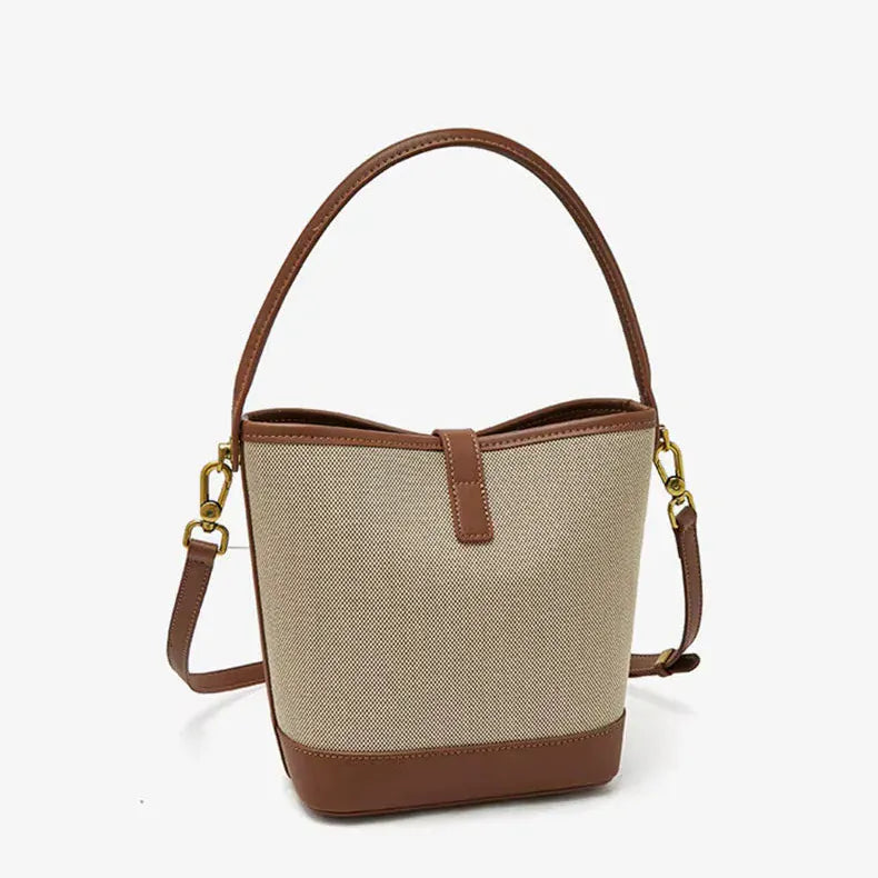 Sac seau toile bicolore