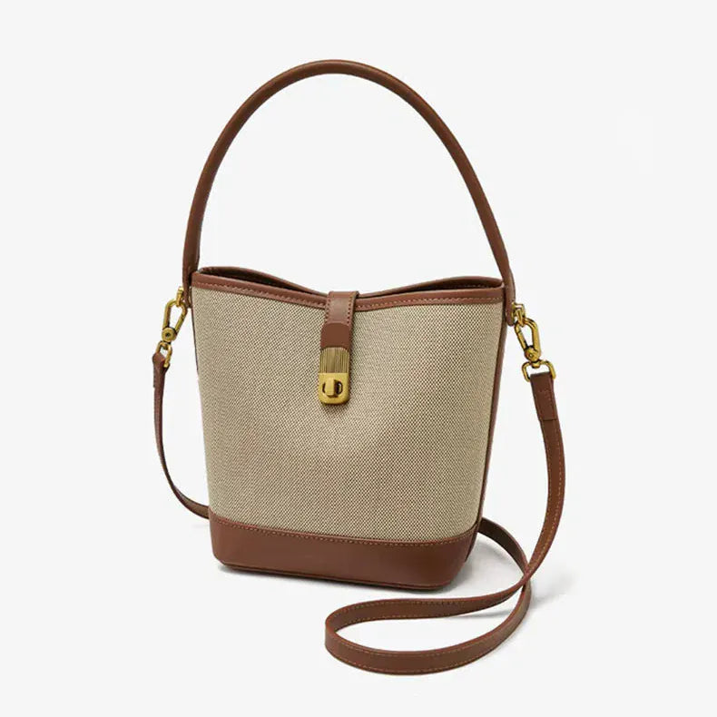 Sac seau toile bicolore